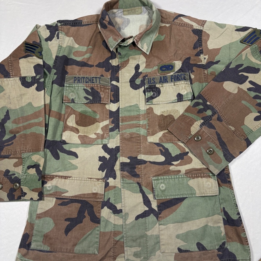 US Air Force Field Jacket Mens Medium Woodland Camo BDU Coat Tactical Military